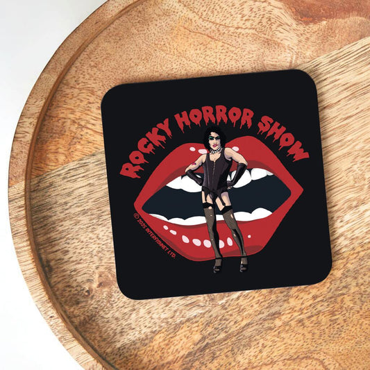 Rocky Horror Show Mouth Logo Dr Frank N Furter Wooden Single Coaster-Rocky Horror Merch Store