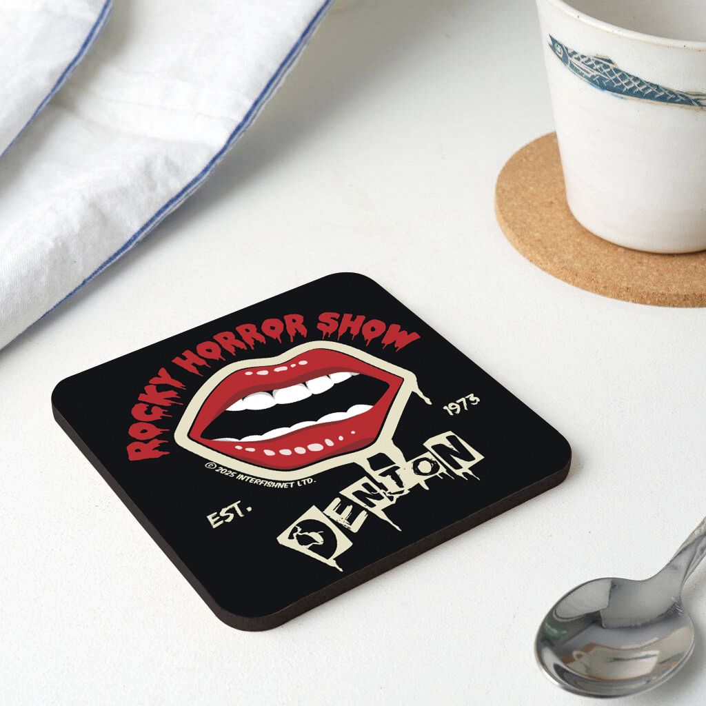 Rocky Horror Show Light Denton Est.1973 Wooden Single Coaster-Rocky Horror Merch Store