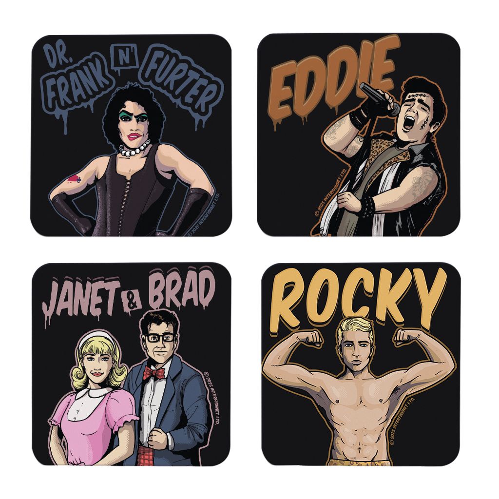 Rocky Horror Show Characters Wooden Coaster Set Of 4-Rocky Horror Merch Store