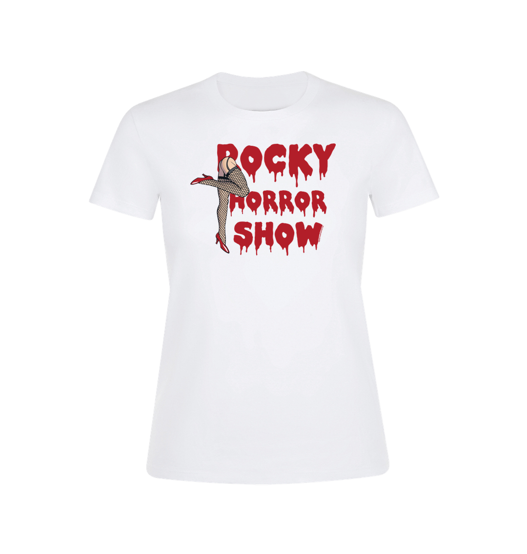 Rocky Horror Show Legs With Logo Block Women's T-Shirt-Rocky Horror Merch Store