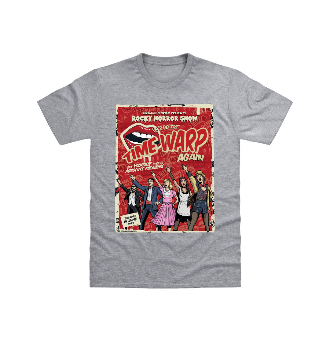 Rocky Horror Show Richard O'Brien Presents Time Warp Poster Adult T-Shirt-Rocky Horror Merch Store