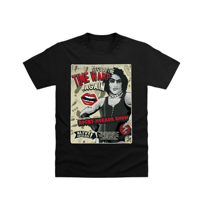 Rocky Horror Show Dr Frank N Furter Time Warp Alive On Stage Adult T-Shirt-Rocky Horror Merch Store