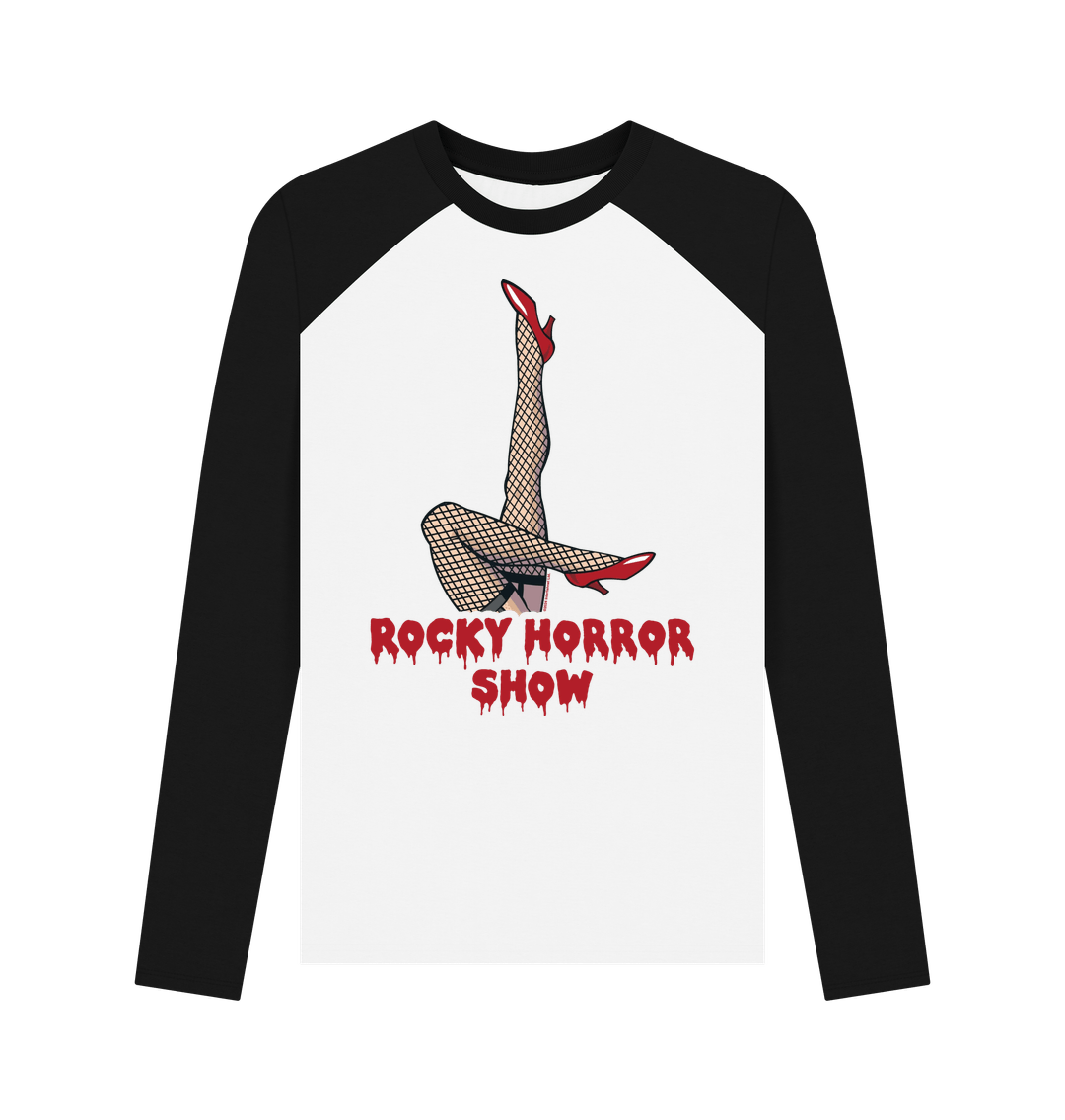 Rocky Horror Show Legs Up Logo Adult Baseball Long Sleeve T-Shirt-Rocky Horror Merch Store