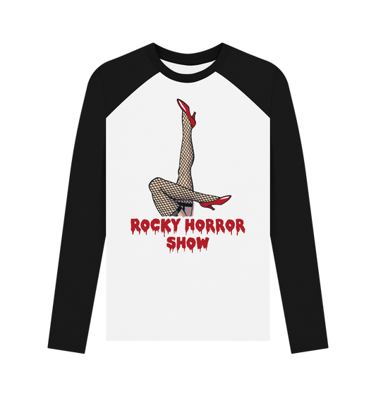 Rocky Horror Show Legs Up Logo Adult Baseball Long Sleeve T-Shirt-Rocky Horror Merch Store