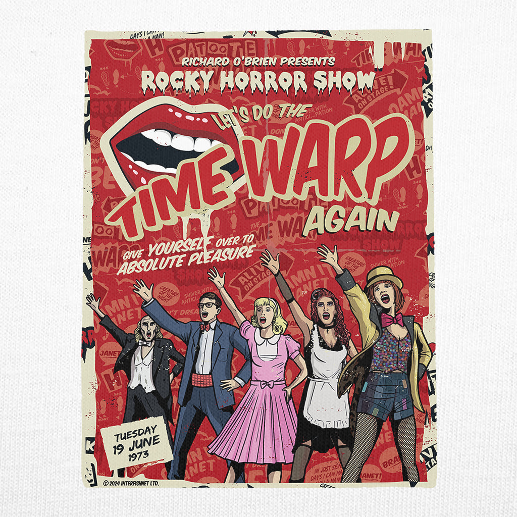 Rocky Horror Show Richard O'Brien Presents Time Warp Poster Adult Baseball Long Sleeve T-Shirt-Rocky Horror Merch Store