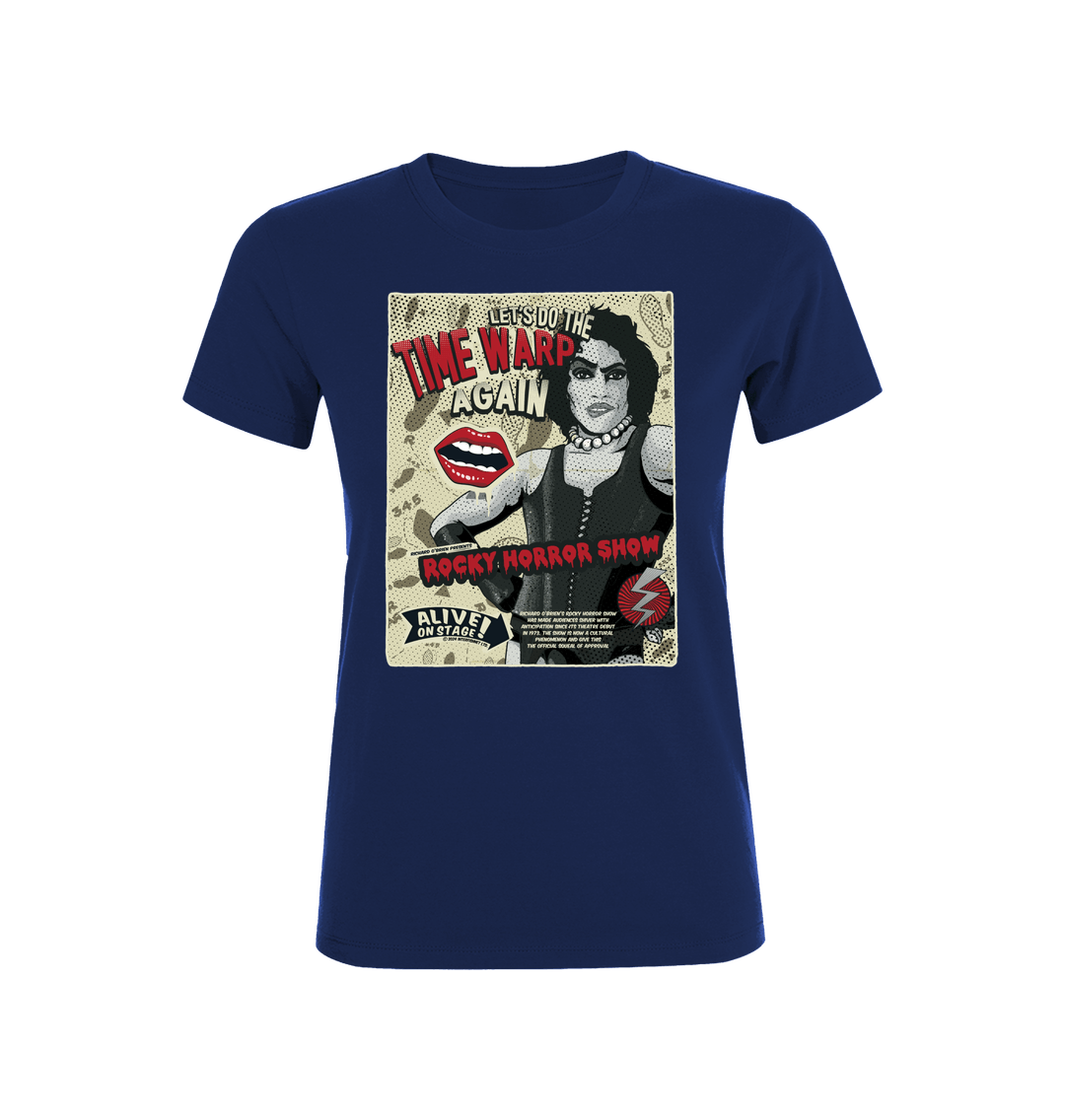 Rocky Horror Show Dr Frank N Furter Time Warp Alive On Stage Women's T-Shirt-Rocky Horror Merch Store