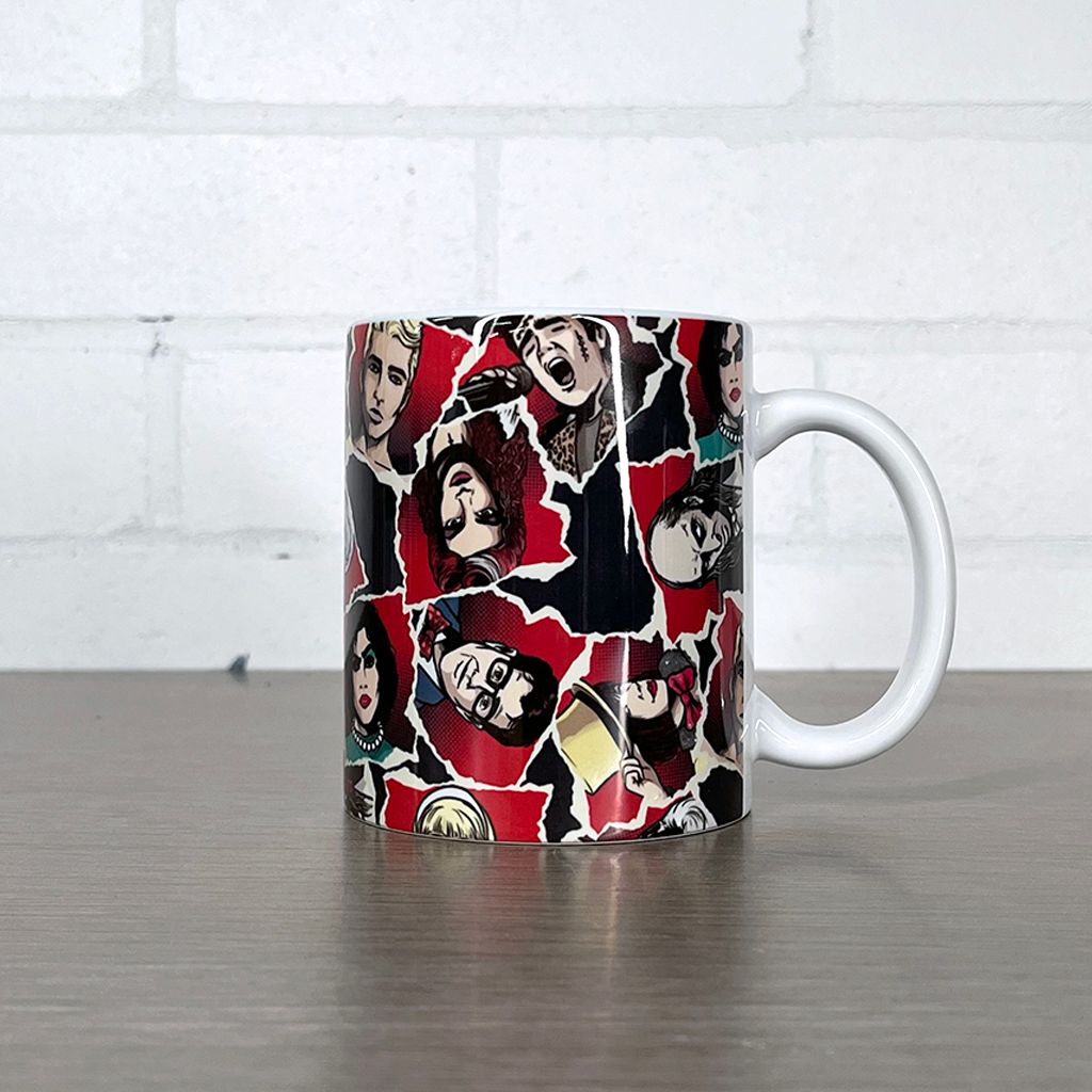 Rocky Horror Show Faces Pattern Mug-Rocky Horror Merch Store