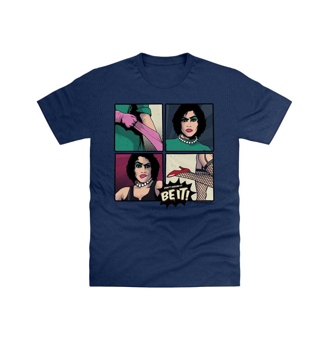 Rocky Horror Show Frank N Furter Don't Dream Be It Pop Art Adult T-Shirt-Rocky Horror Merch Store