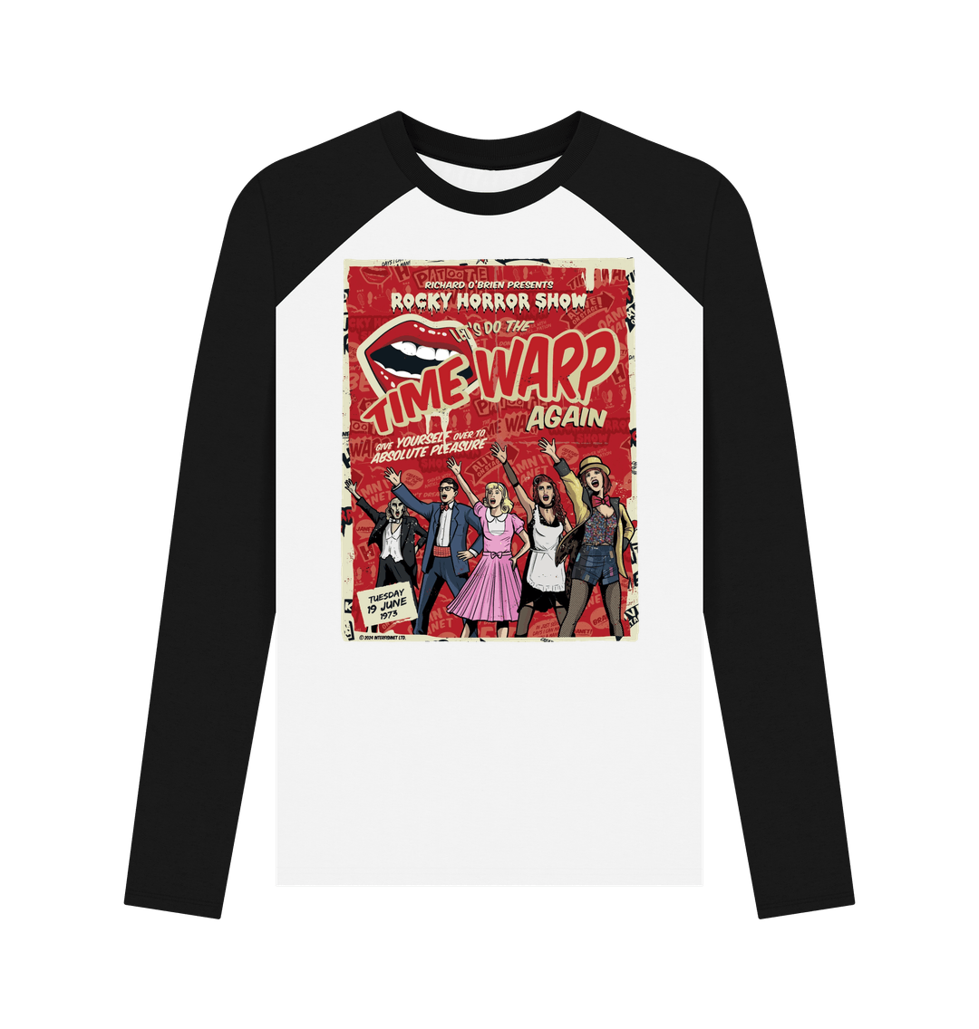 Rocky Horror Show Richard O'Brien Presents Time Warp Poster Adult Baseball Long Sleeve T-Shirt-Rocky Horror Merch Store