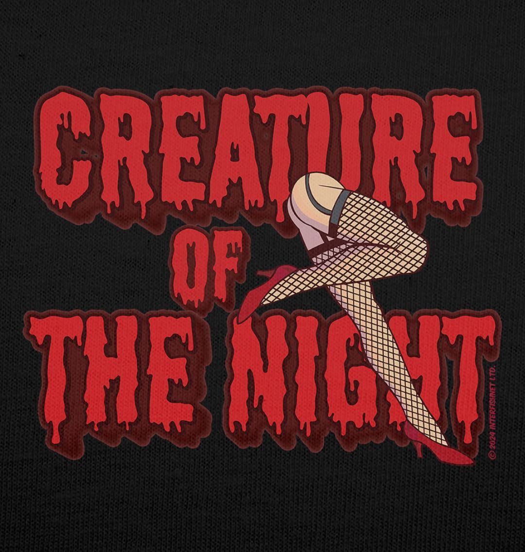 Rocky Horror Show Creature Of The Night Red Text Legs Adult T-Shirt-Rocky Horror Merch Store