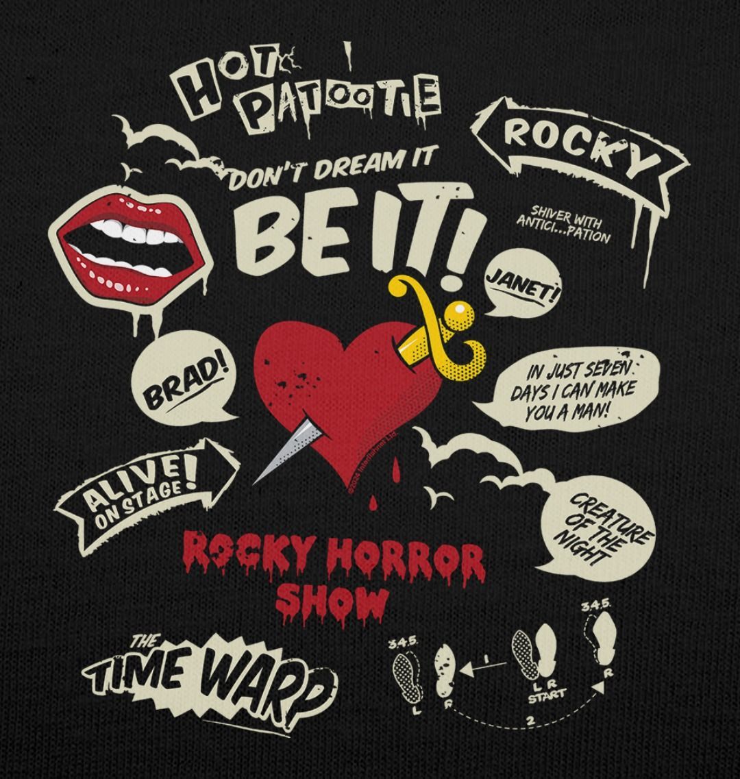 Rocky Horror Show Icons And Quotes Adult T-Shirt-Rocky Horror Merch Store