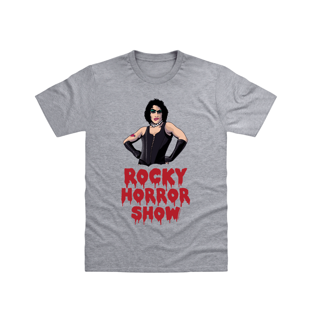 Rocky Horror Show Dr Frank N Furter Logo Pose Adult T-Shirt-Rocky Horror Merch Store