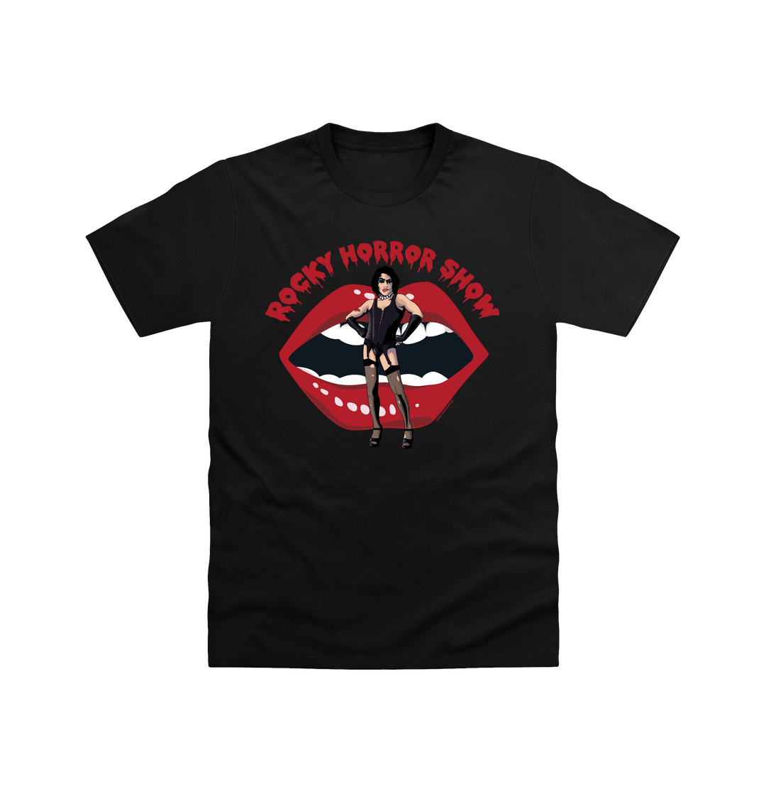 Rocky Horror Show Dr Frank N Furter Mouth Logo Adult T-Shirt-Rocky Horror Merch Store