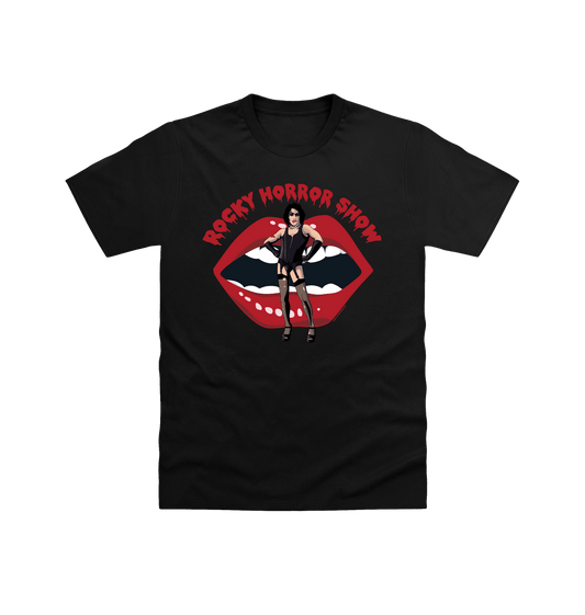 Rocky Horror Show Dr Frank N Furter Mouth Logo Adult T-Shirt-Rocky Horror Merch Store