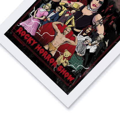 Rocky Horror Show Dr Frank N Furter & Co Castle Background A4 Print-Rocky Horror Merch Store