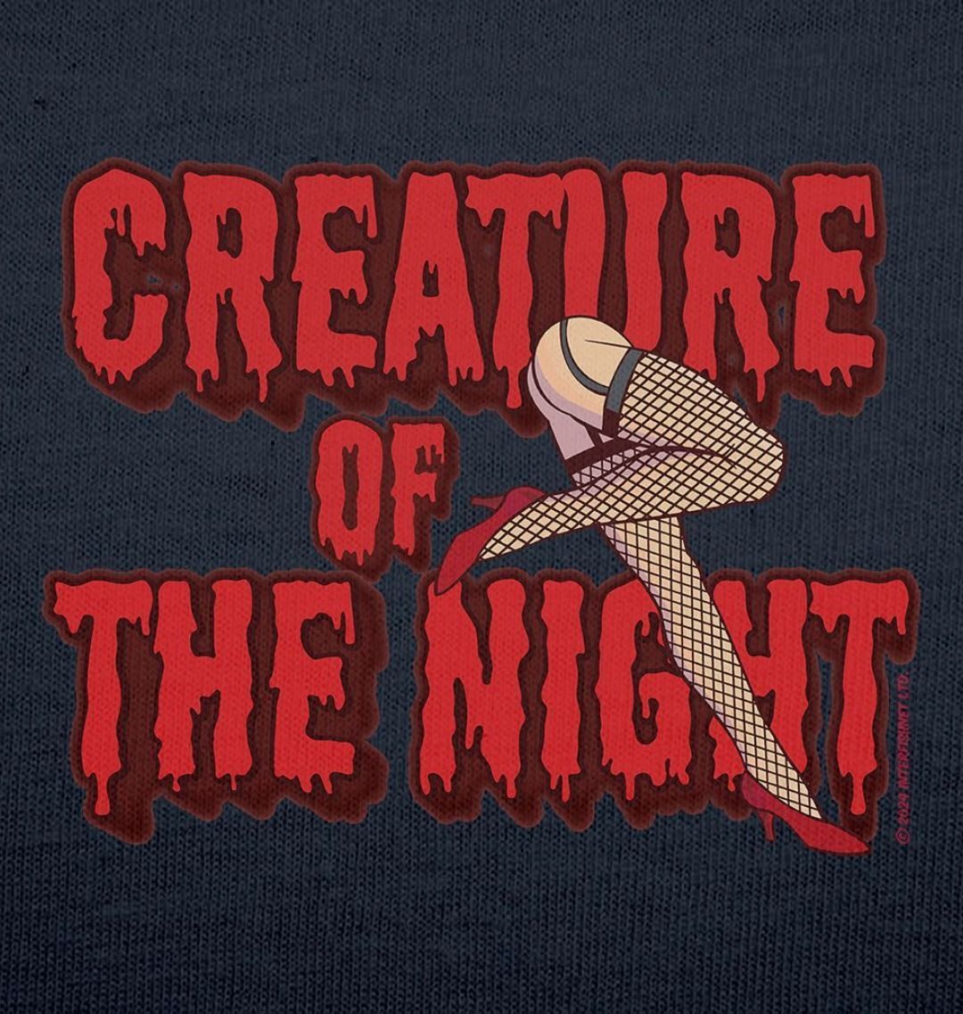 Rocky Horror Show Creature Of The Night Red Text Legs T-Shirt-Rocky Horror Merch Store