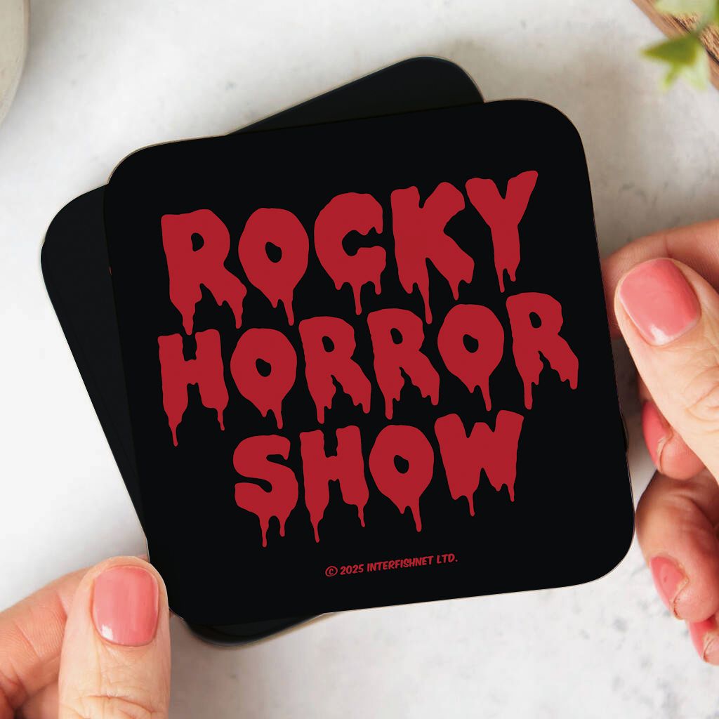 Rocky Horror Show Classic Text Logo Wooden Single Coaster-Rocky Horror Merch Store