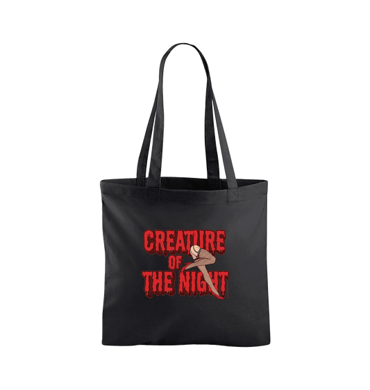 Rocky Horror Show Creature Of The Night Red Text Legs Tote Bag-Rocky Horror Merch Store