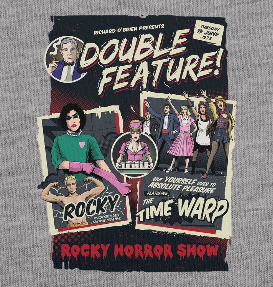 Rocky Horror Show Double Feature Posters Sweatshirt-Rocky Horror Merch Store