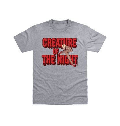 Rocky Horror Show Creature Of The Night Red Text Legs Adult T-Shirt-Rocky Horror Merch Store