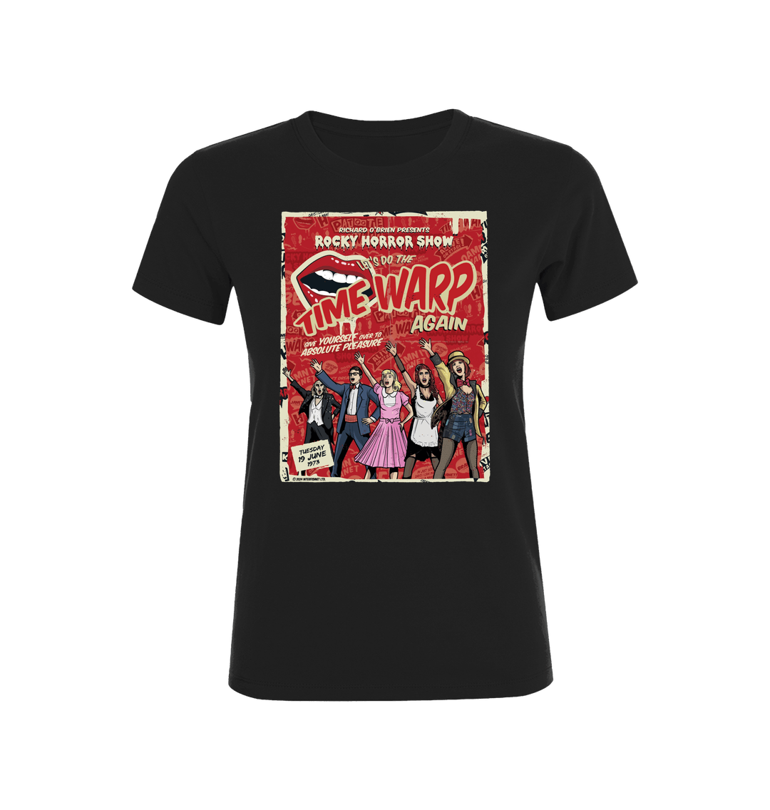 Rocky Horror Show Richard O'Brien Presents Time Warp Poster Women's T-Shirt-Rocky Horror Merch Store