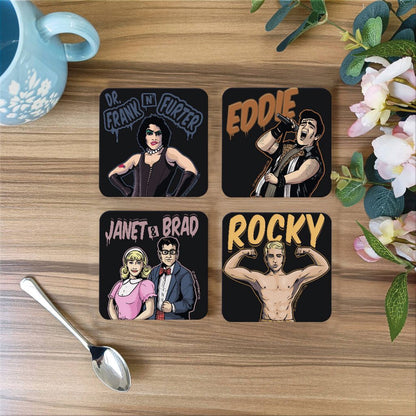 Rocky Horror Show Characters Wooden Coaster Set Of 4-Rocky Horror Merch Store