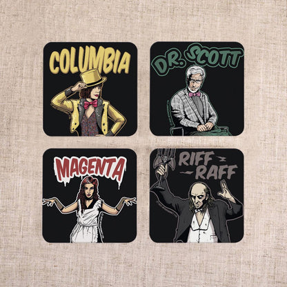 Rocky Horror Show Character Group Wooden Coaster Set Of 4-Rocky Horror Merch Store