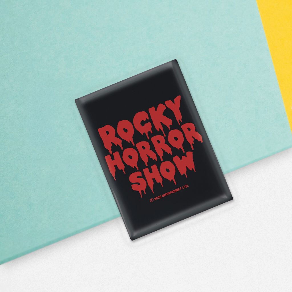 Rocky Horror Show Classic Blood Text Logo Glass Fridge Magnet-Rocky Horror Merch Store