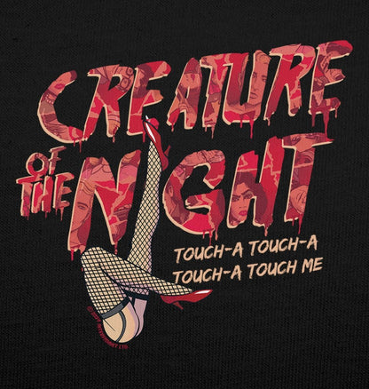 Rocky Horror Show Creature Of The Night Legs Touch-A Light Adult T-Shirt-Rocky Horror Merch Store