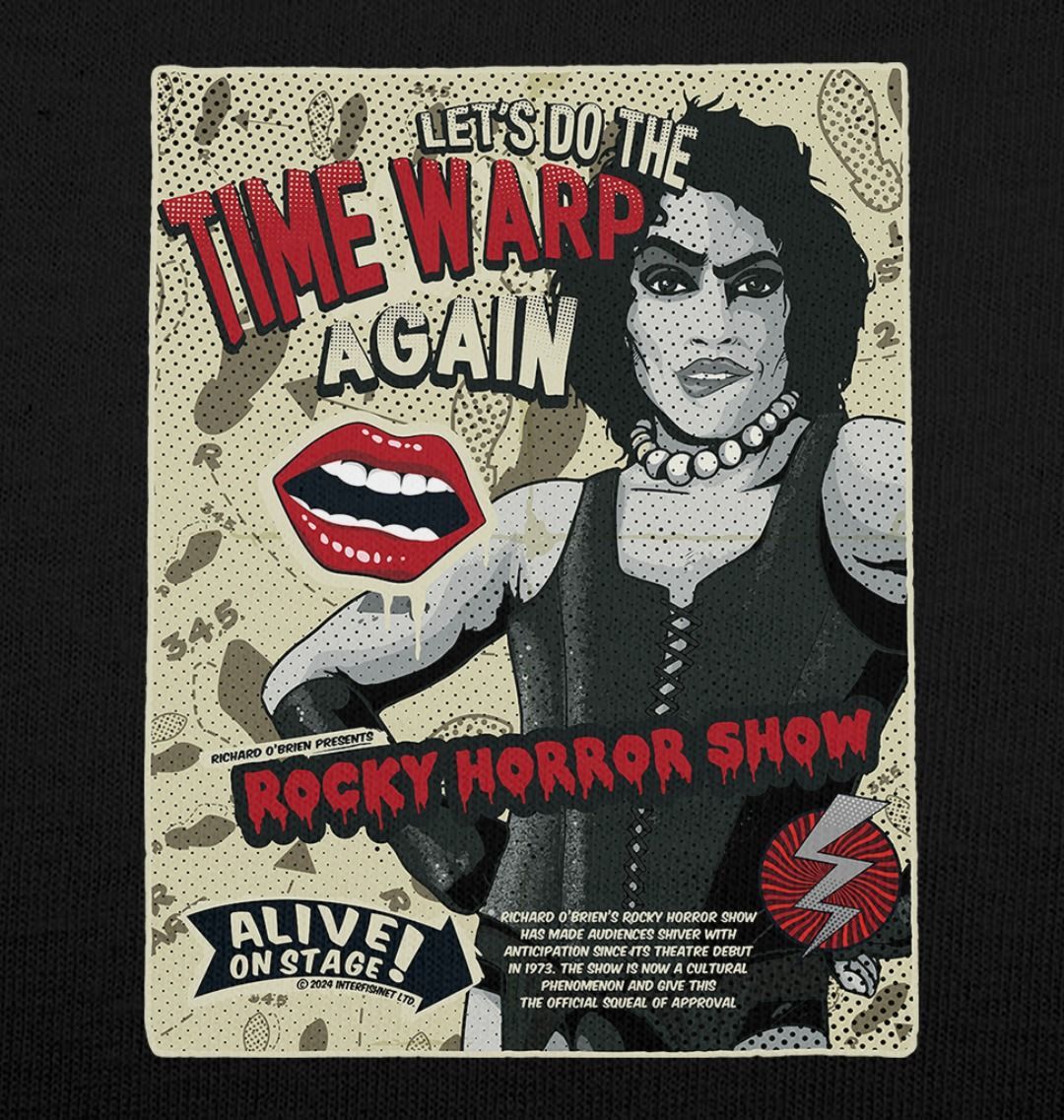 Rocky Horror Show Dr Frank N Furter Time Warp Alive On Stage Adult T-Shirt-Rocky Horror Merch Store