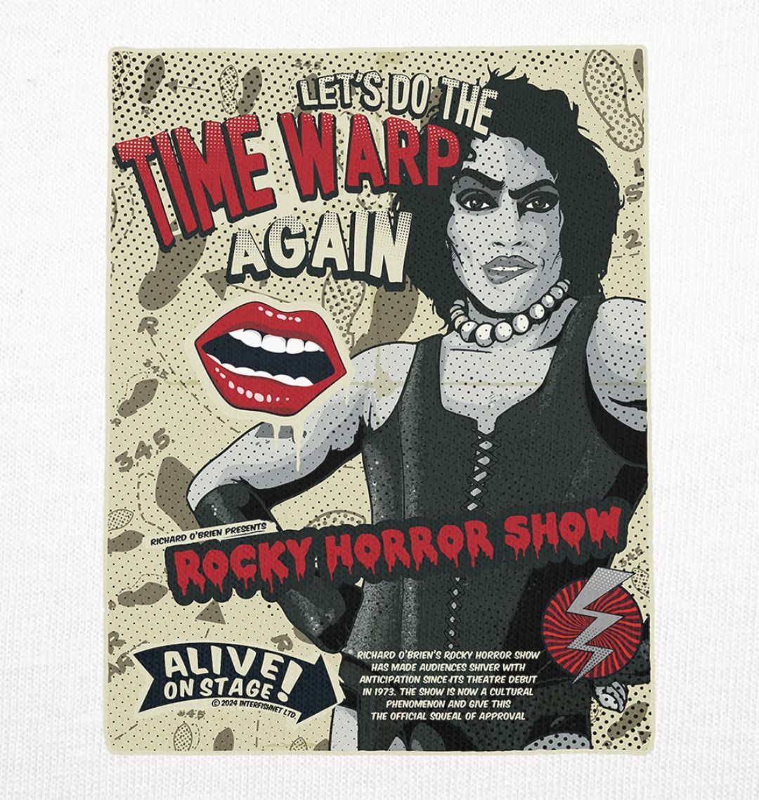 Rocky Horror Show Dr Frank N Furter Time Warp Alive On Stage Adult T-Shirt-Rocky Horror Merch Store