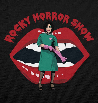 Rocky Horror Show Dr Frank N Furter Gloves Mouth Logo Adult T-Shirt-Rocky Horror Merch Store