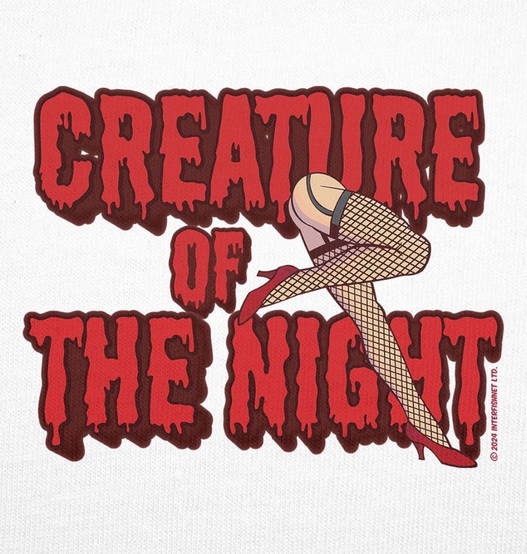 Rocky Horror Show Creature Of The Night Red Text Legs T-Shirt-Rocky Horror Merch Store