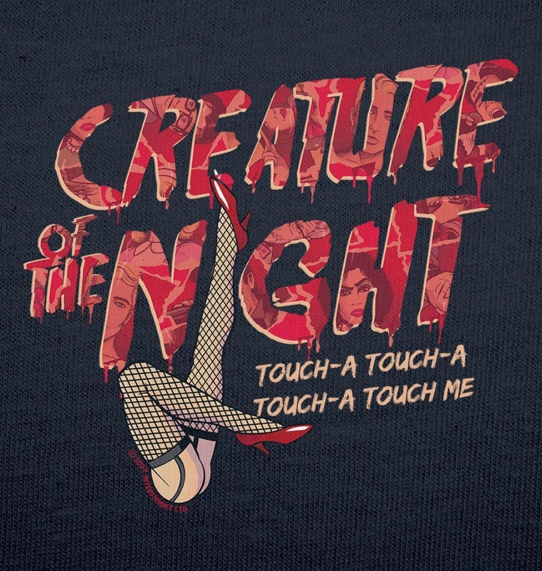 Rocky Horror Show Creature Of The Night Legs Touch-A Light Women's T-Shirt-Rocky Horror Merch Store