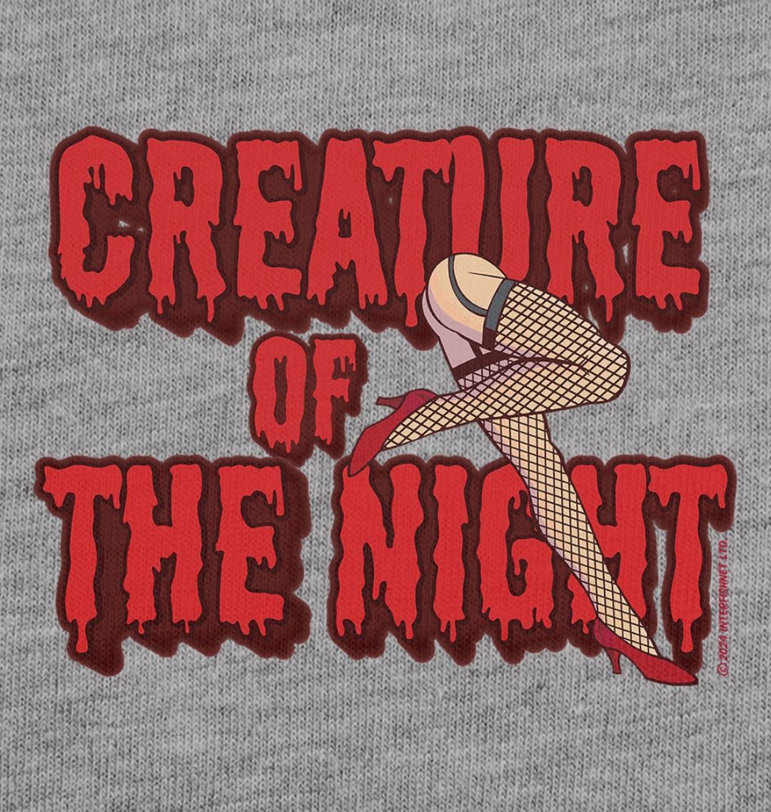 Rocky Horror Show Creature Of The Night Red Text Legs Adult T-Shirt-Rocky Horror Merch Store