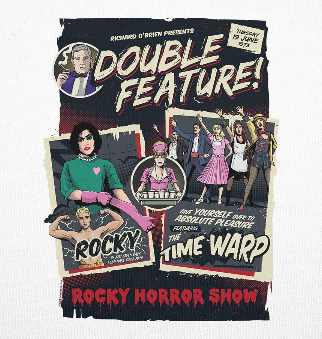 Rocky Horror Show Double Feature Posters Adult T-Shirt-Rocky Horror Merch Store