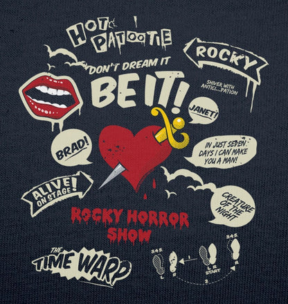 Rocky Horror Show Icons And Quotes Adult T-Shirt-Rocky Horror Merch Store